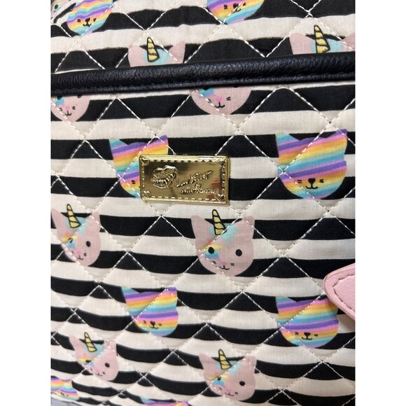 Betsey Johnson Kitty Cat Unicorn Weekender Duffle Bag Quilted Travel 14X21X12 - Picture 5 of 15